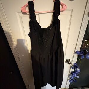 Disturbia Black Dress with Embroidered Detail